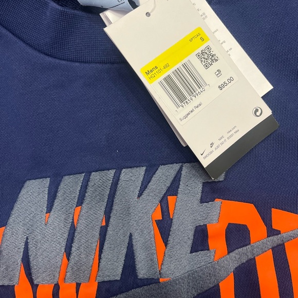 NIKE AIR NEW YORK FLEECE SWEATSHIRT $95 RETAIL HQ1101-492 RETRO NWT Mens Small - Picture 2 of 3
